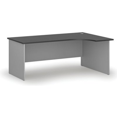 PRIMO GRAY Kancelářský rohový pracovní stůl, 1800 x 1200 mm, pravý, šedá/grafit