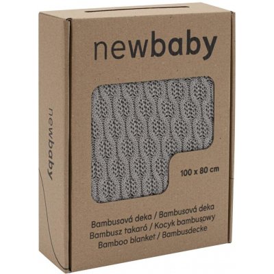 New Baby Bambusová pletená deka se vzorem grey