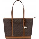 Michael Kors kabelka jet set travel large logo top zip brown hnědá