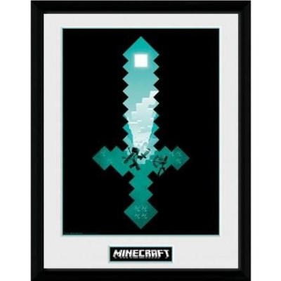 Minecraft Zarámovaný plakát - diamantový meč – Zboží Dáma