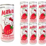 LOTTE Milkis Strawberry Hello Kitty Mléčná soda s příchutí jahody 6 x 250 ml – Zboží Dáma
