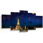 Obraz - Lampióny štěstí, Bangkok, pětidílný 150x80 cm – Hledejceny.cz