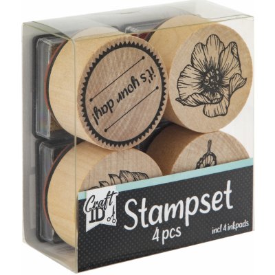 Grafix Dřevěná razítka 4 ks list motýl – Zbozi.Blesk.cz