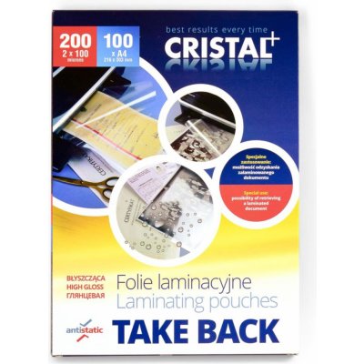 Laminovací fólie Take Back - A4, 2x 100 mikronů, lesklé, 100 ks – Zboží Živě