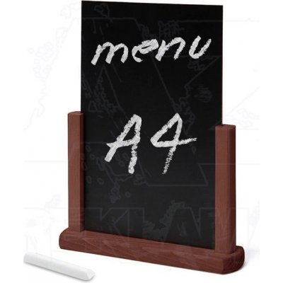 A-Z Reklama CZ Dřevěný popisovatelný menu stojánek A4 WOODBOARD TCHBBRA4 - Tmavě hnědý – Zboží Mobilmania