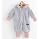 Luxusní dětský zimní overal New Baby Teddy bear šedo růžový – Zboží Dáma