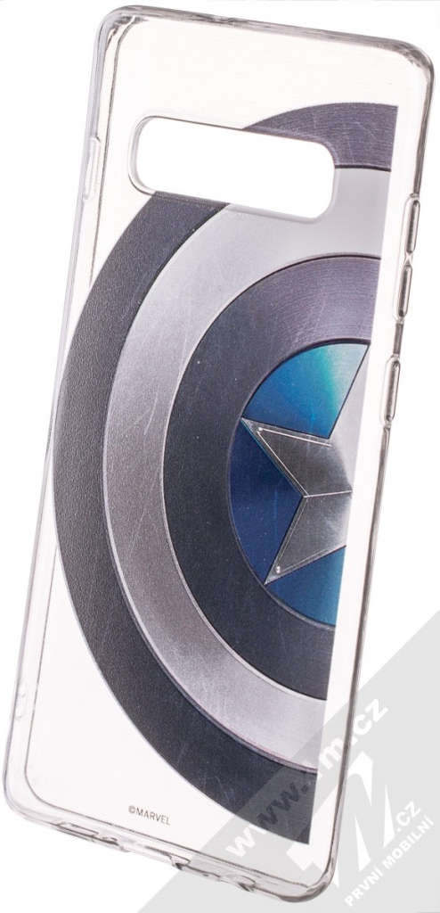 Pouzdro Marvel Kapitán Amerika 006 TPU Samsung Galaxy S10 Plus čiré