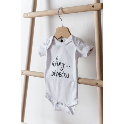 Černá na bílé Bodyčko AHOJ DĚDEČKU krátký rukáv – Zboží Mobilmania