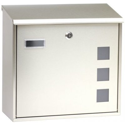 Nerezová schránka s okénky z matného plexiskla umožňující částečný průhled do jejího vnitřku a zadním vhozem. RICHTER BK.703.G. – Hledejceny.cz