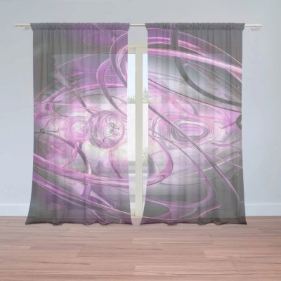 Záclony Fialová abstrakce: 2 ks - 150x250 cm - Sablio – Hledejceny.cz