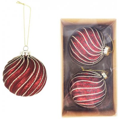 MOREX s.r.o. Vánoční skleněné ozdoby červené 2 ks – Hledejceny.cz