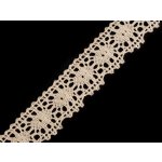 Bavlněná krajka paličkovaná šíře 32 mm, střední, 6200 béžová světlá – Zboží Mobilmania