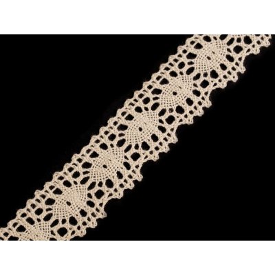 Bavlněná krajka paličkovaná šíře 32 mm, střední, 6200 béžová světlá – Zboží Mobilmania