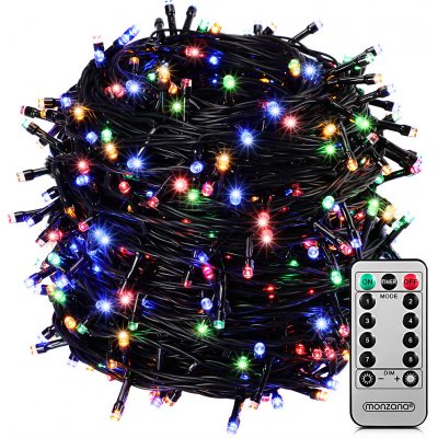 Goleto Vánoční LED osvětlení 60 m s dálkovým ovládáním | barevné 600 LED