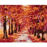 Zuty Malování podle čísel PODZIMNÍ LES ZBAREVNÝ DO ČERVENA – Hledejceny.cz