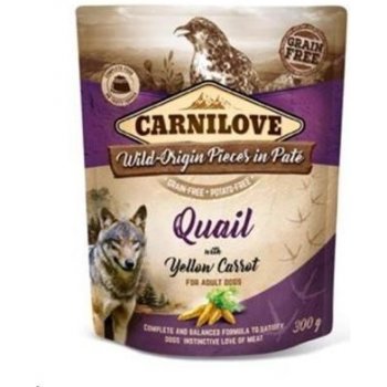 Carnilove Dog Pouch Paté Quail with Yellow Carrot 300 g