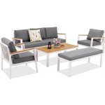 Garden Point Zakintos Coffee 5 hliníkový set s lavicí bílý – Hledejceny.cz