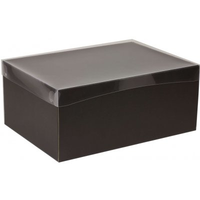 Dárková krabice s průhledným víkem 350x250x150 mm, černá – Zboží Mobilmania
