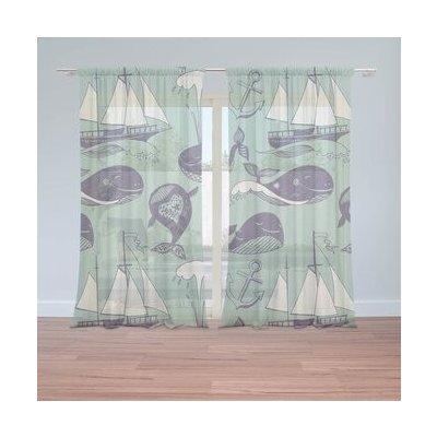 Sablio Záclony Velryby: 2ks 150x250cm – Hledejceny.cz