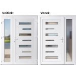 Soft Dvoukřídlé vchodové 6100+Sklo Nisip Bílá/bílá pravé 130 x 200 cm – Hledejceny.cz
