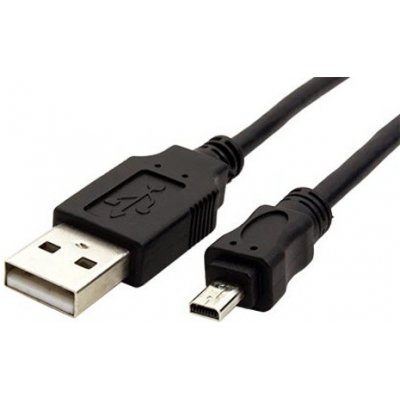 OEM Kabel USB A-miniUSB, 8pin, Panasonic, Nikon UC-E6, Olympus CB-USB7, Minolta USB-2, USB-3, 1,8m, černý 11.92.8320