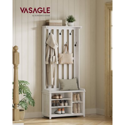 VASAGLE Předsíňová stěna Vintage 81 x 180 x 35 cm bílé dřevo – Hledejceny.cz