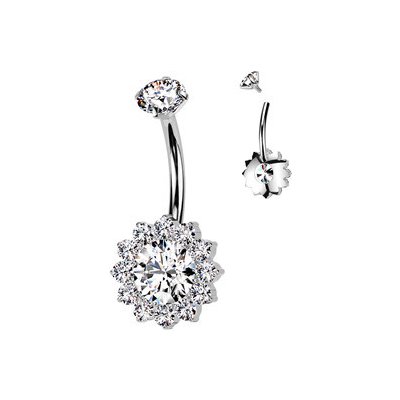 Šperky4U piercing do pupíku titan čirá TIT1351-C – Zboží Dáma