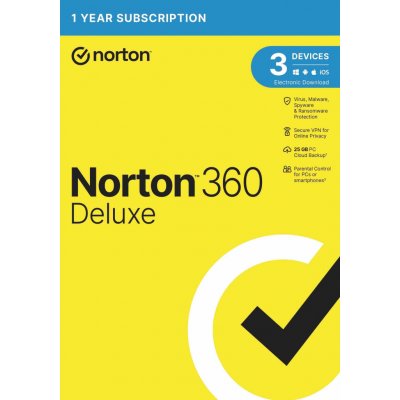 NORTON 360 DELUXE 25GB +VPN 1 lic. 1 rok (21405802) – Zboží Živě
