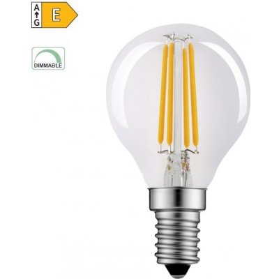 Diolamp LED Filament Mini Globe žárovka čirá P45 5W/230V/E14/2700K/680Lm/360°