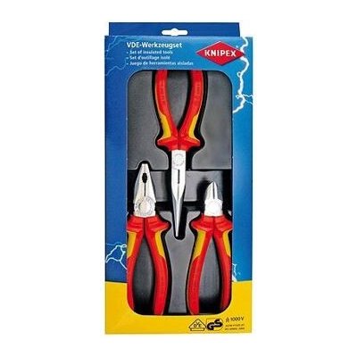 KNIPEX sada elektro kleští VDE 1000V (0306180 kombinačky+7006160 půlkulaté+2616200 štípací) 002012 – Zboží Mobilmania