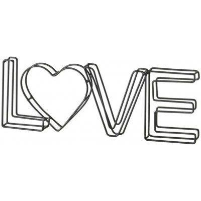 Boltze Dekorativní nápis Love, černo-hnědý, 10,5 x 30,7 cm – Hledejceny.cz
