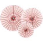 Dekorační rozety Pudrově růžové 26 až 43 cm 3 ks – Zboží Dáma