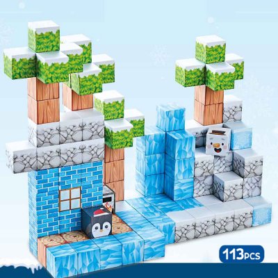 iMex Toys Magnetická stavebnice 113 ks ve stylu minecraft – Zboží Dáma