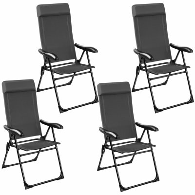 TecTake 405589 skládací kempinková židle müritz s opěrkou hlavy, hliník sada 4 kusů – Hledejceny.cz