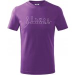 Šachové figurky v řadě obrys tričko dětské bavlněné fialová – Sleviste.cz