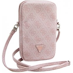 Guess PU 4G Triangle Logo Walltet Phone Bag Zipper růžové