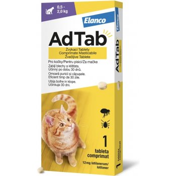 AdTab 12 mg žvýkací tablety pro kočky 0,5-2 kg 1 tbl