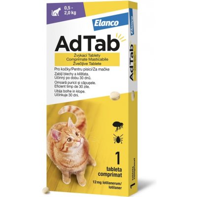 AdTab 12 mg žvýkací tablety pro kočky 0,5-2 kg 1 tbl