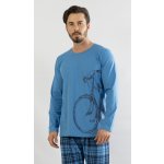 Velké kolo pánské pyžamo dlouhé modré – Zboží Mobilmania