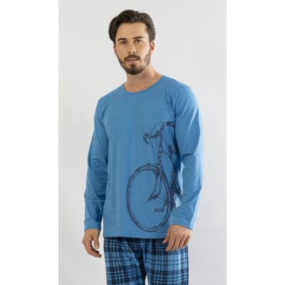 Velké kolo pánské pyžamo dlouhé modré – Zboží Mobilmania