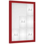 PROCITY Venkovní vitrína Classique, 9 x A4, plexi, červená – Zboží Živě