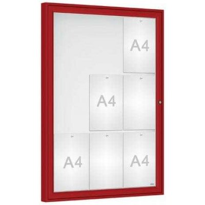 PROCITY Venkovní vitrína Classique, 9 x A4, plexi, červená – Zboží Živě