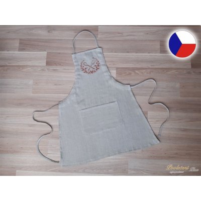 Povlečení Plus Lněná zástěra na vaření s výšivkou Anna – Sleviste.cz