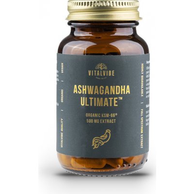 Vitalvibe Ashwagandha Ultimate BIO KSM-66 500 mg extrakt kapsle – Zboží Mobilmania