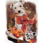 Zuty Malování podle čísel Bílý knírač a šálek čaje 40 x 50 cm bez rámu a bez vypnutí plátna 8596530048640 – Zboží Mobilmania