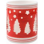 Anděl Přerov Svícen keramický červenobílý se stromečky 9 cm – Hledejceny.cz