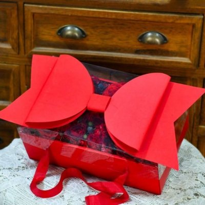 Cake Star Elegantní univerzální box s mašlí červený (35 x 21 x 16,5 cm) – Zboží Mobilmania