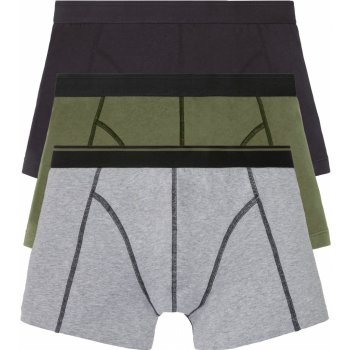 Livergy pánské boxerky černá/khaki/šedá 3 kusy