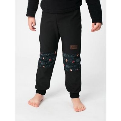 Dětské softshellové kalhoty Promaledobrodruhy s fleecem black black