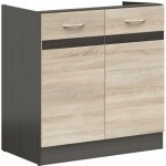 spodní dřezová skříňka Junona DK2D/80/82 wenge / dub sonoma BRW – Sleviste.cz